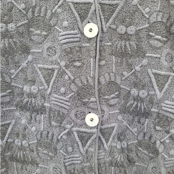 HP Jean Paul Gaultier for Equator Sheer Geometric Front Memphis Cardigan Sweater - Picture 8 of 16
